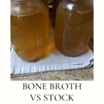 bone broth pinterest pin showing jars of bone broth