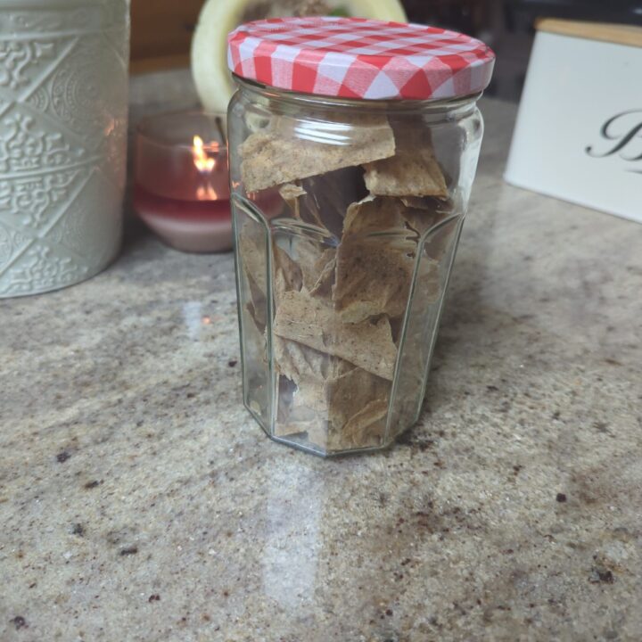 Picture of sourdough crackers in a jar